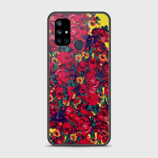 OnePlus Nord N10 5G Cover- Floral Series - HQ Ultra Shine Premium Infinity Glass Soft Silicon Borders Case