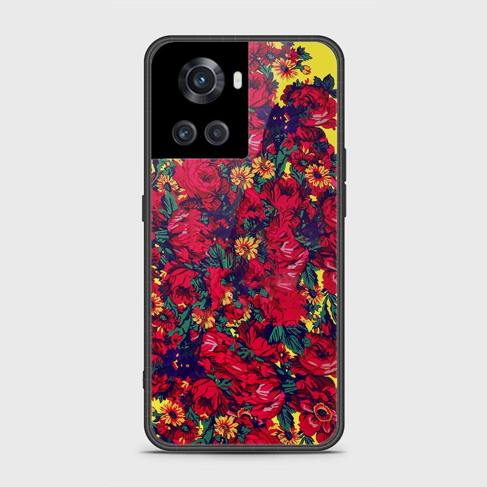 OnePlus Ace Cover- Floral Series - HQ Ultra Shine Premium Infinity Glass Soft Silicon Borders Case