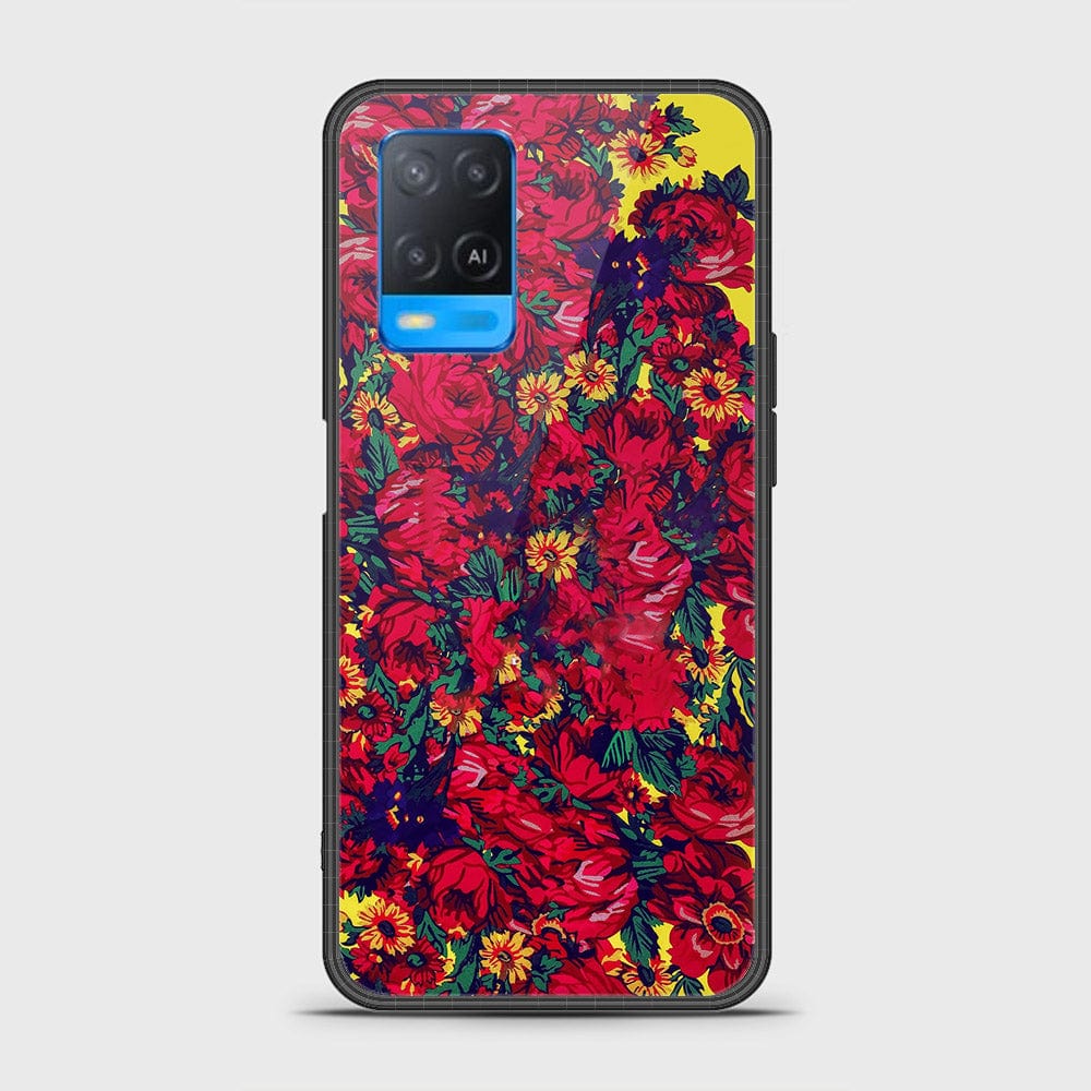 Oppo A54 4G Cover- Floral Series - HQ Ultra Shine Premium Infinity Glass Soft Silicon Borders Case