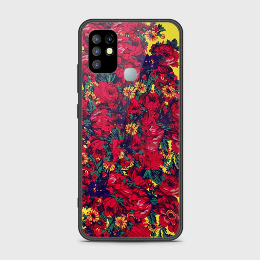 Infinix Hot 10 Cover- Floral Series - HQ Ultra Shine Premium Infinity Glass Soft Silicon Borders Case
