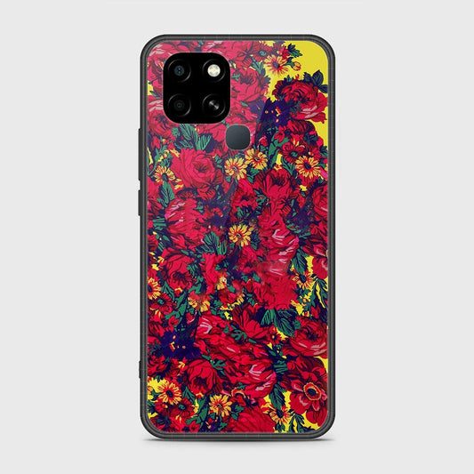 Infinix Smart 6 Cover- Floral Series - HQ Ultra Shine Premium Infinity Glass Soft Silicon Borders Case