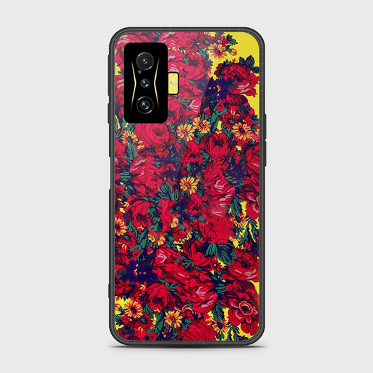 Xiaomi Poco F4 GT Cover- Floral Series - HQ Ultra Shine Premium Infinity Glass Soft Silicon Borders Case