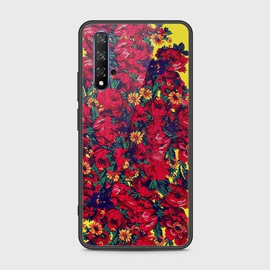 Honor 20 Cover - Floral Series - HQ Ultra Shine Premium Infinity Glass Soft Silicon Borders Case