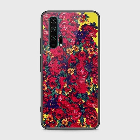 Honor 20 Pro Cover - Floral Series - HQ Ultra Shine Premium Infinity Glass Soft Silicon Borders Case