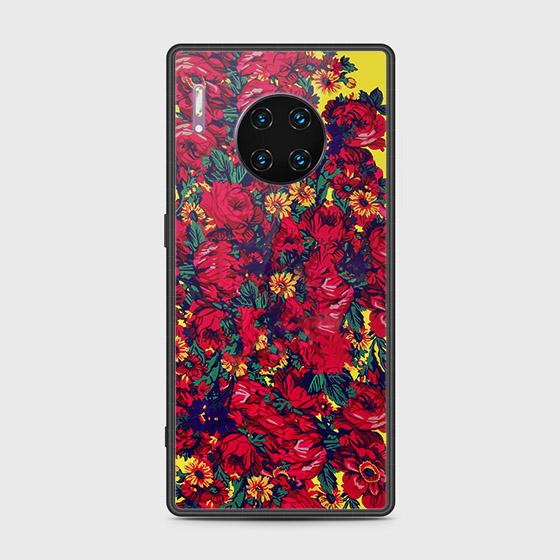 Huawei Mate 30 Pro Cover - Floral Series - HQ Ultra Shine Premium Infinity Glass Soft Silicon Borders Case