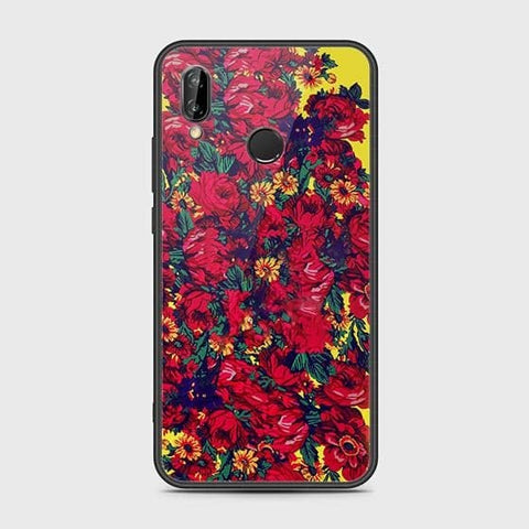 Huawei P20 Lite 2019 Cover - Floral Series - HQ Ultra Shine Premium Infinity Glass Soft Silicon Borders Case