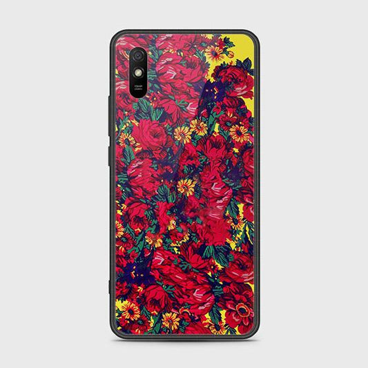 Xiaomi Redmi 9A Cover - Floral Series - HQ Ultra Shine Premium Infinity Glass Soft Silicon Borders Case