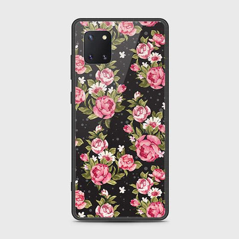 Samsung Galaxy Note 10 Lite Cover - Floral Series - HQ Ultra Shine Premium Infinity Glass Soft Silicon Borders Case