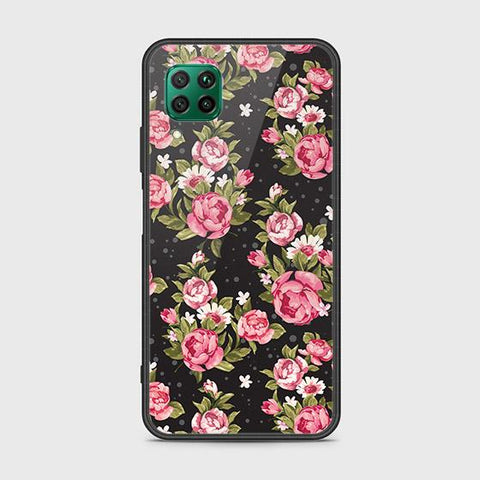 Huawei P40 Lite Cover - Floral Series - HQ Ultra Shine Premium Infinity Glass Soft Silicon Borders Case