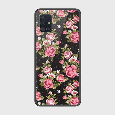 Samsung Galaxy A51 Cover - Floral Series - HQ Ultra Shine Premium Infinity Glass Soft Silicon Borders Case