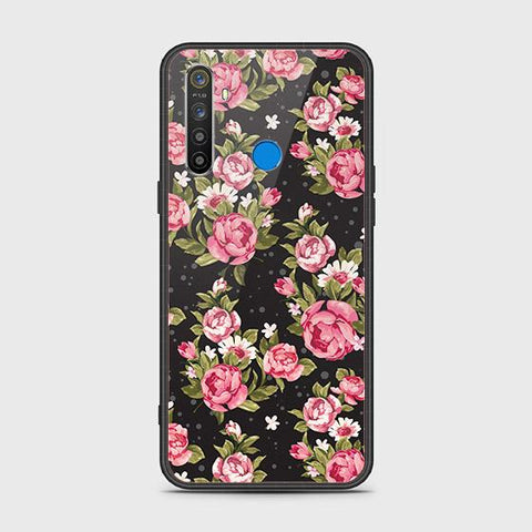 Realme 5s Cover - Floral Series - HQ Ultra Shine Premium Infinity Glass Soft Silicon Borders Case