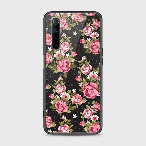 Realme 6 Cover - Floral Series - HQ Ultra Shine Premium Infinity Glass Soft Silicon Borders Case