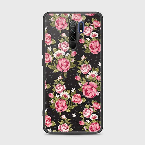 Xiaomi Redmi 9 Cover - Floral Series - HQ Ultra Shine Premium Infinity Glass Soft Silicon Borders Case