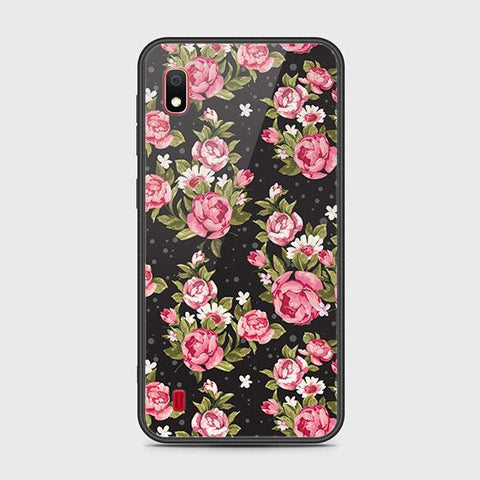 Samsung Galaxy A10 Cover - Floral Series - HQ Ultra Shine Premium Infinity Glass Soft Silicon Borders Case