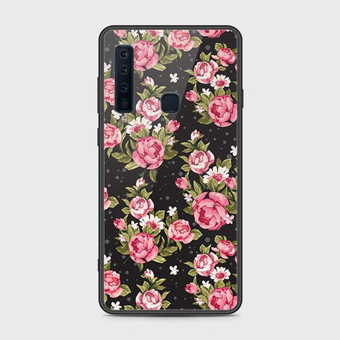 Samsung Galaxy A9 2018 Cover - Floral Series - HQ Ultra Shine Premium Infinity Glass Soft Silicon Borders Case