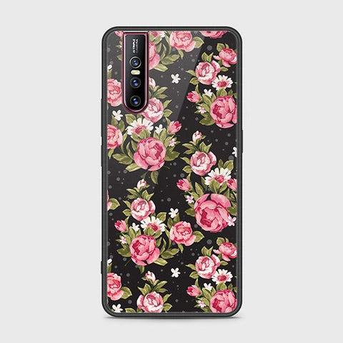 Vivo V15 Pro Cover - Floral Series - HQ Ultra Shine Premium Infinity Glass Soft Silicon Borders Case