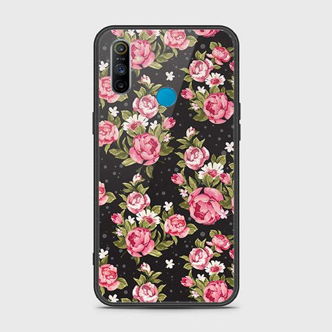 Realme C3 Cover - Floral Series - HQ Ultra Shine Premium Infinity Glass Soft Silicon Borders Case