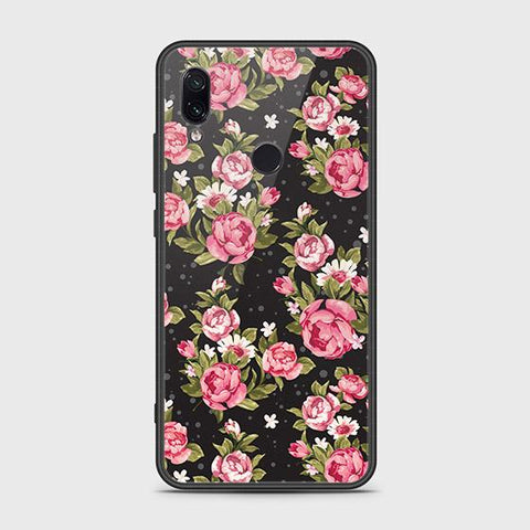 Xiaomi Redmi Note 7 Cover - Floral Series - HQ Ultra Shine Premium Infinity Glass Soft Silicon Borders Case