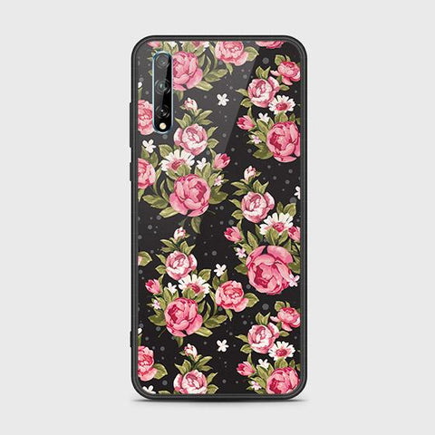 Huawei Y8p Cover - Floral Series - HQ Ultra Shine Premium Infinity Glass Soft Silicon Borders Case