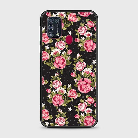 Samsung Galaxy M31 Cover - Floral Series - HQ Ultra Shine Premium Infinity Glass Soft Silicon Borders Case