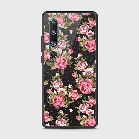 Xiaomi Mi Note 10 Cover - Floral Series - HQ Ultra Shine Premium Infinity Glass Soft Silicon Borders Case