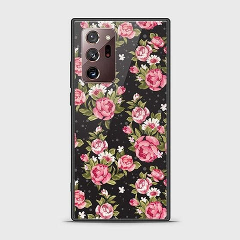 Samsung Galaxy Note 20 Ultra Cover - Floral Series - HQ Ultra Shine Premium Infinity Glass Soft Silicon Borders Case