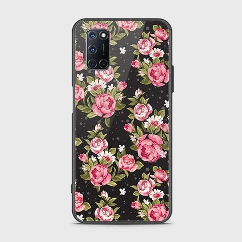 Oppo A92 Cover - Floral Series - HQ Ultra Shine Premium Infinity Glass Soft Silicon Borders Case