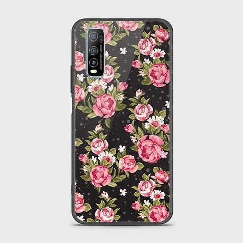 Vivo Y70s Cover - Floral Series - HQ Ultra Shine Premium Infinity Glass Soft Silicon Borders Case