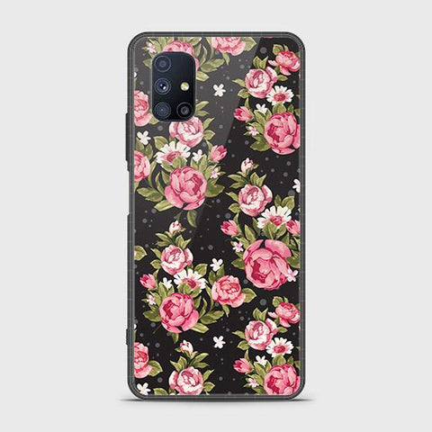 Samsung Galaxy M51 Cover - Floral Series - HQ Ultra Shine Premium Infinity Glass Soft Silicon Borders Case