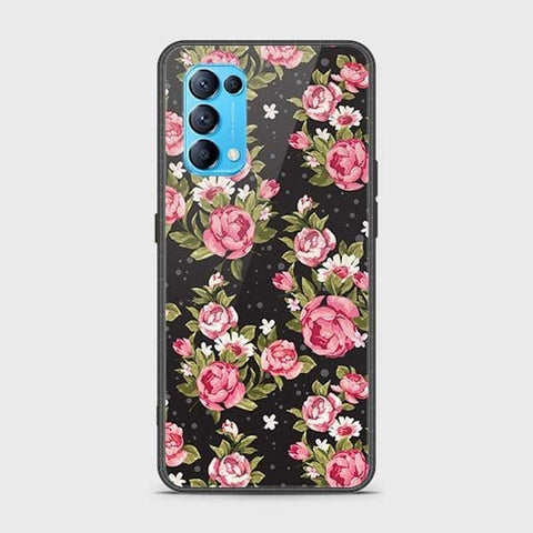 Oppo Reno 5 5G Cover - Floral Series - HQ Ultra Shine Premium Infinity Glass Soft Silicon Borders Case