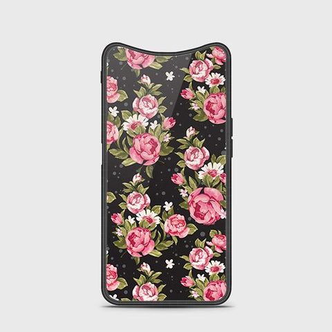 Oppo Find X Cover - Floral Series - HQ Ultra Shine Premium Infinity Glass Soft Silicon Borders Case