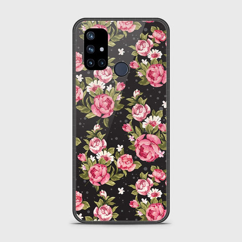 OnePlus Nord N10 5G Cover- Floral Series - HQ Ultra Shine Premium Infinity Glass Soft Silicon Borders Case