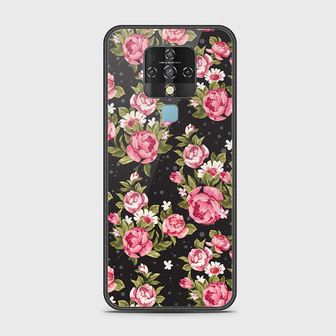 Tecno Camon 16 Cover - Floral Series - HQ Ultra Shine Premium Infinity Glass Soft Silicon Borders Case