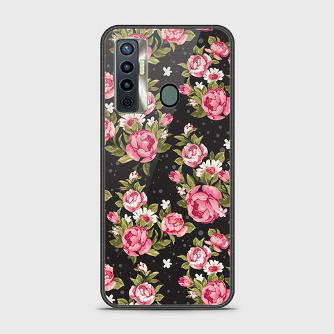 Tecno Camon 17 Cover - Floral Series - HQ Ultra Shine Premium Infinity Glass Soft Silicon Borders Case