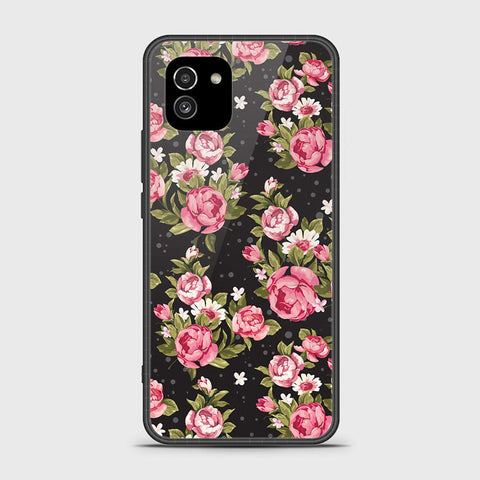 Samsung Galaxy A03 Cover- Floral Series - HQ Ultra Shine Premium Infinity Glass Soft Silicon Borders Case