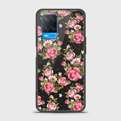 Oppo A54 4G Cover- Floral Series - HQ Ultra Shine Premium Infinity Glass Soft Silicon Borders Case