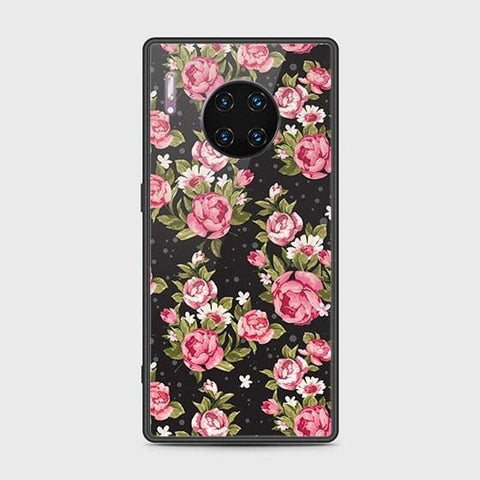 Huawei Mate 30 Pro Cover - Floral Series - HQ Ultra Shine Premium Infinity Glass Soft Silicon Borders Case