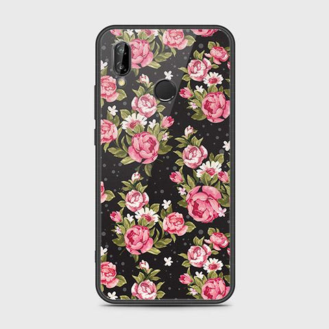 Huawei P20 Lite 2019 Cover - Floral Series - HQ Ultra Shine Premium Infinity Glass Soft Silicon Borders Case