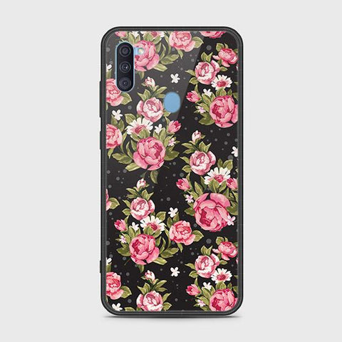 Samsung Galaxy M11 Cover - Floral Series - HQ Ultra Shine Premium Infinity Glass Soft Silicon Borders Case