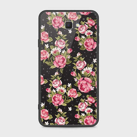 Samsung Galaxy J7 Prime Cover - Floral Series - HQ Ultra Shine Premium Infinity Glass Soft Silicon Borders Case