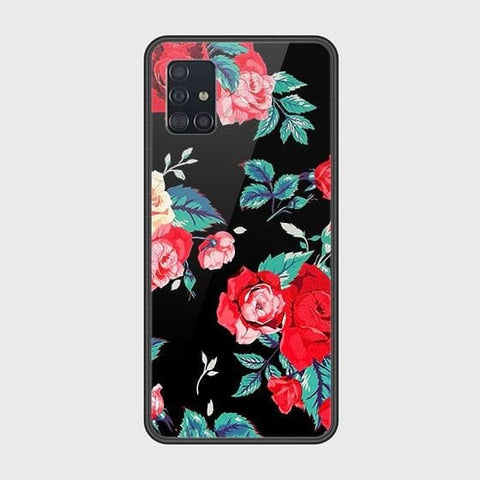 Samsung Galaxy A51 Cover - Floral Series - HQ Ultra Shine Premium Infinity Glass Soft Silicon Borders Case