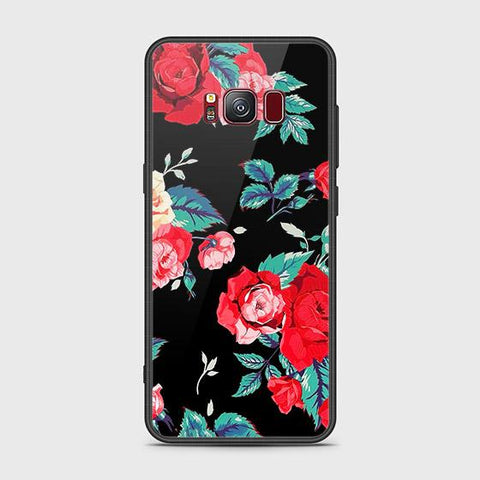 Samsung Galaxy S8 Plus Cover - Floral Series - HQ Ultra Shine Premium Infinity Glass Soft Silicon Borders Case