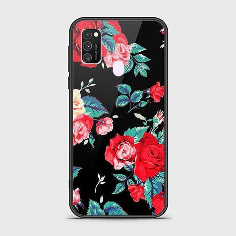 Samsung Galaxy M30s Cover - Floral Series - HQ Ultra Shine Premium Infinity Glass Soft Silicon Borders Case