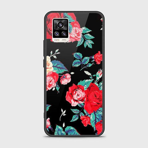 Vivo V20 Cover - Floral Series - HQ Ultra Shine Premium Infinity Glass Soft Silicon Borders Case