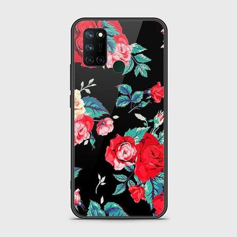 Realme C17 Cover - Floral Series - HQ Ultra Shine Premium Infinity Glass Soft Silicon Borders Case