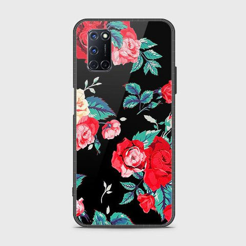 Oppo A92 Cover - Floral Series - HQ Ultra Shine Premium Infinity Glass Soft Silicon Borders Case