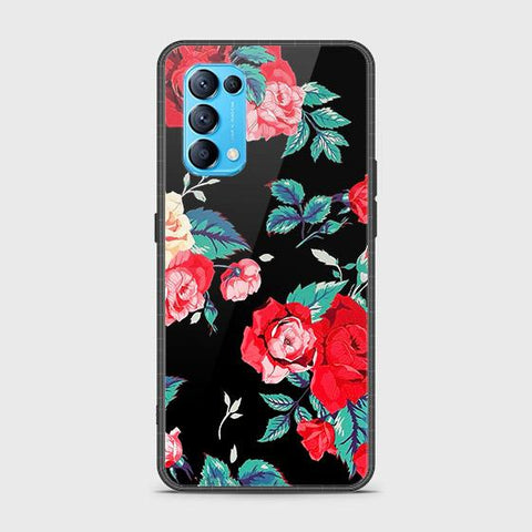 Oppo Reno 5 4G Cover - Floral Series - HQ Ultra Shine Premium Infinity Glass Soft Silicon Borders Case