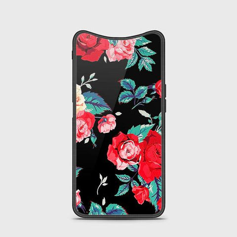 Oppo Find X Cover - Floral Series - HQ Ultra Shine Premium Infinity Glass Soft Silicon Borders Case