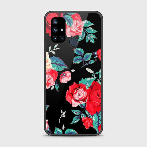 OnePlus Nord N10 5G Cover- Floral Series - HQ Ultra Shine Premium Infinity Glass Soft Silicon Borders Case