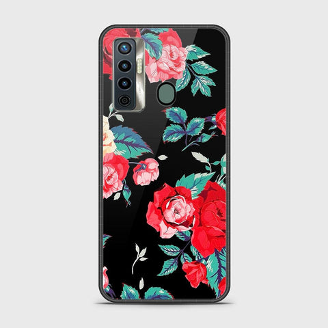 Tecno Camon 17 Cover - Floral Series - HQ Ultra Shine Premium Infinity Glass Soft Silicon Borders Case